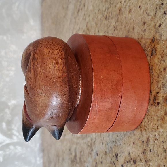 Hand carved wooden sleeping cat box - Picture 4 of 12